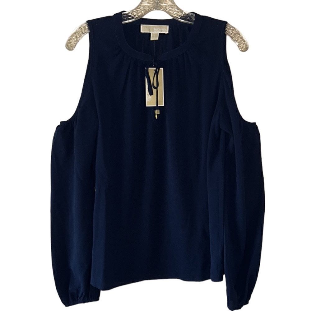 NEW Michael Kors Cold Shoulder Blouse - Picture 3 of 7
